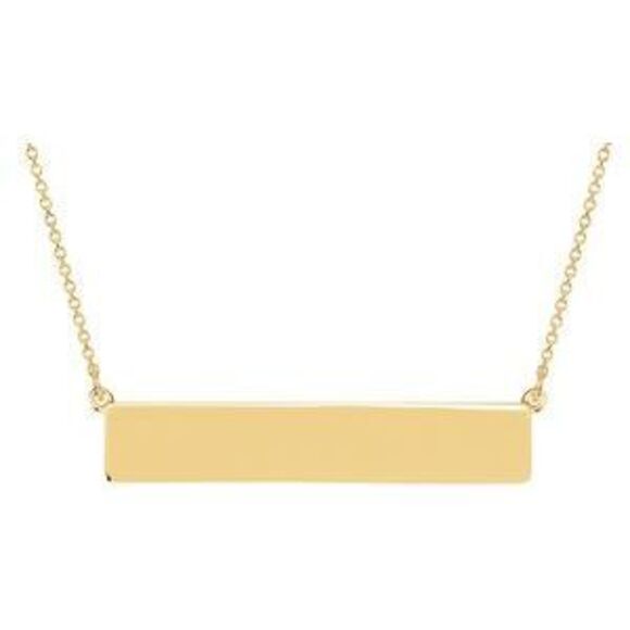 18K Yellow Vermeil Be Posh Engravable Bar 17 1/2